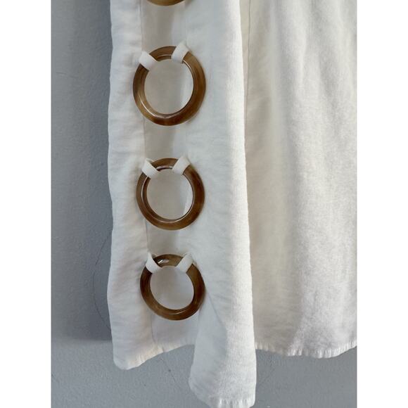 Lulus Decidedly Summery Ivory Cutout Sleeveless O Ring Midi Dress Women’s Medium - Picture 8 of 10